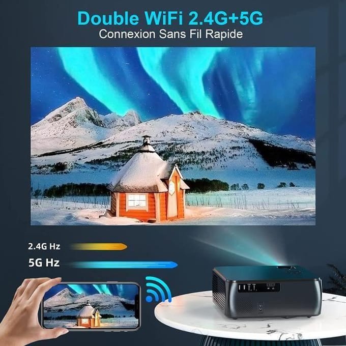 Vidéoprojecteur WiMiUS K8 - Full HD 1080P - 9500 Lumens - WiFi Bluetooth - Correction 4P-4D