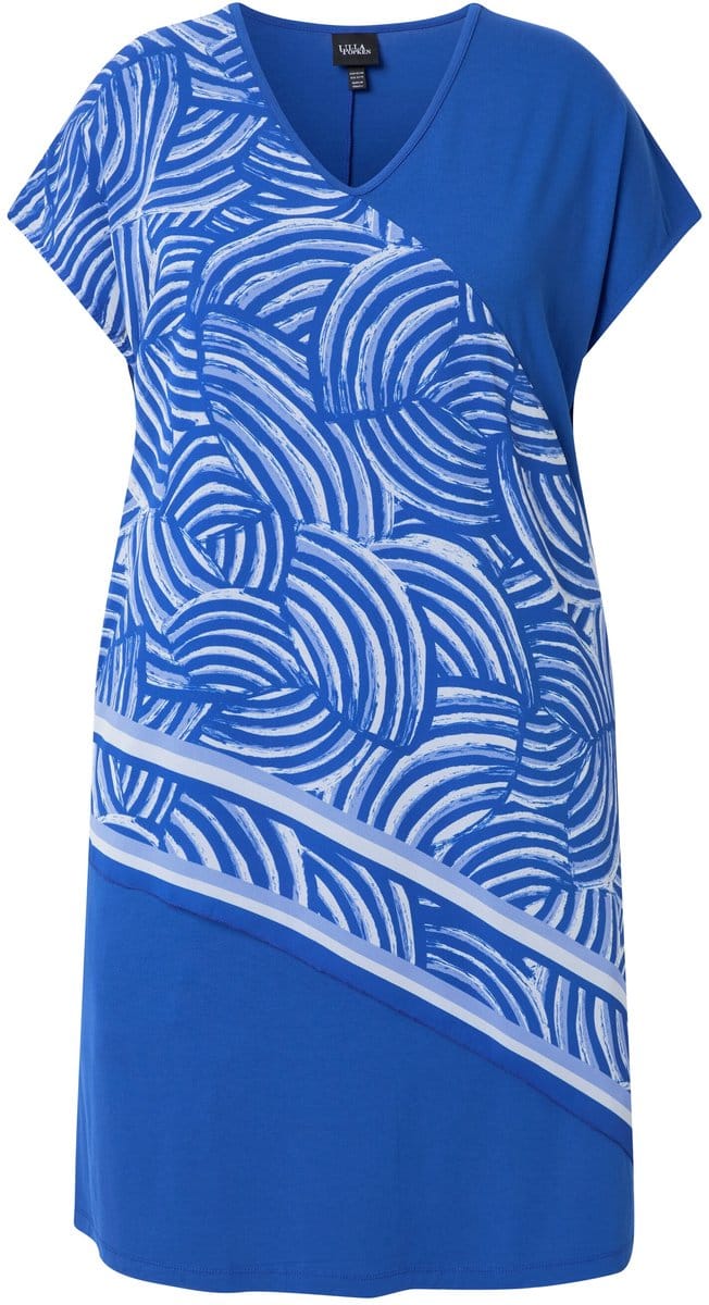 Ulla Popken - Dames - Korte jurken - Azuurblauw - Maat 62+