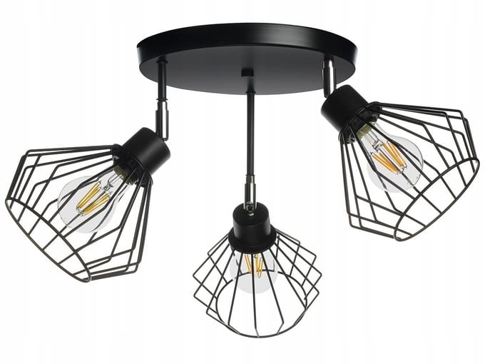 Moderne Zwarte Plafondlamp 3-Lichts E27 Metaal LX-1023