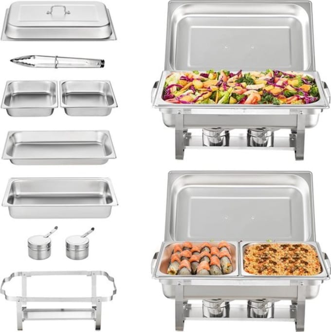 Luxe buffetwarmer - Warmhoudschalen - Warmhoudbakken - Buffet - RVS