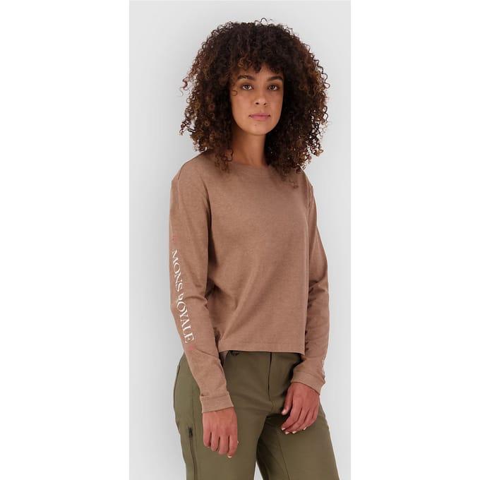 Mons Royale Yonder Merino Organic Cotton Base Layer Top bruin