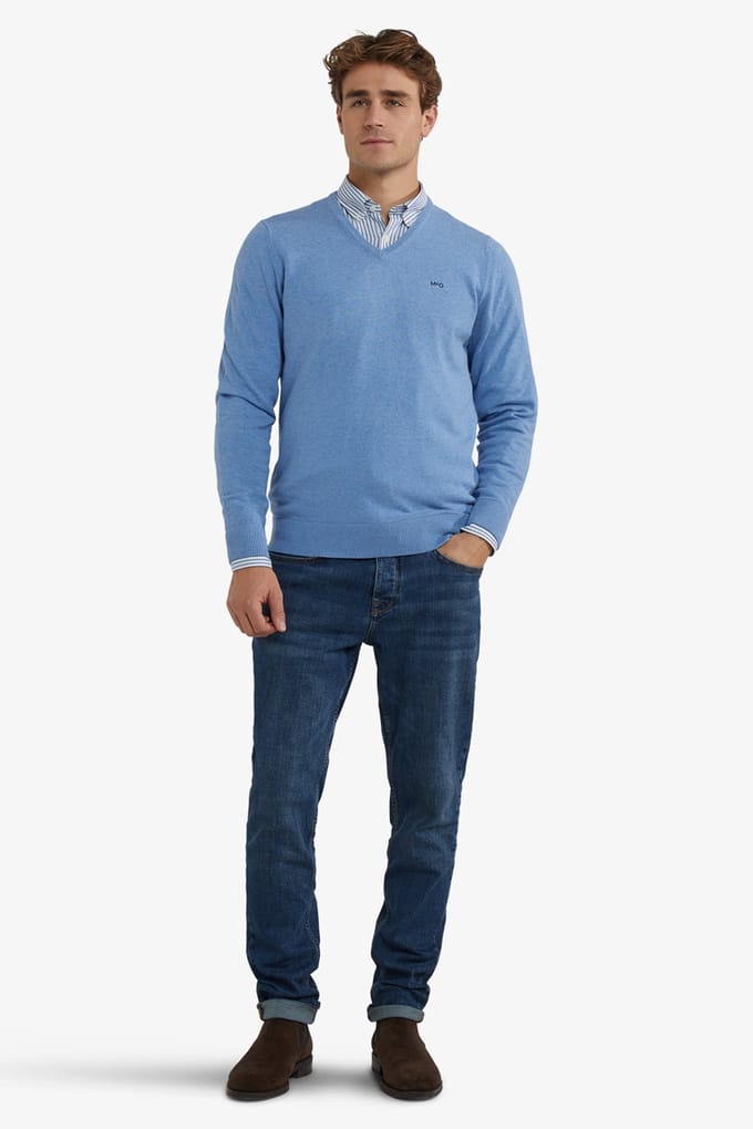 McGregor V-neck Sweater Ice Blue Größe: S | Pullover Outlet | Herren | Blau