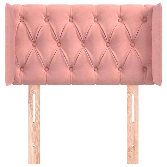 vidaXL - Hoofdbord - met - randen - 83x16x78/88 - cm - fluweel - roze
