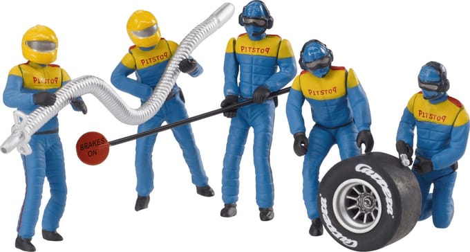 Carrera Racebaanonderdeel - DIGITAL 124/132/Evolution - Mechanisch Team voor - 5 Figuren onderdeel