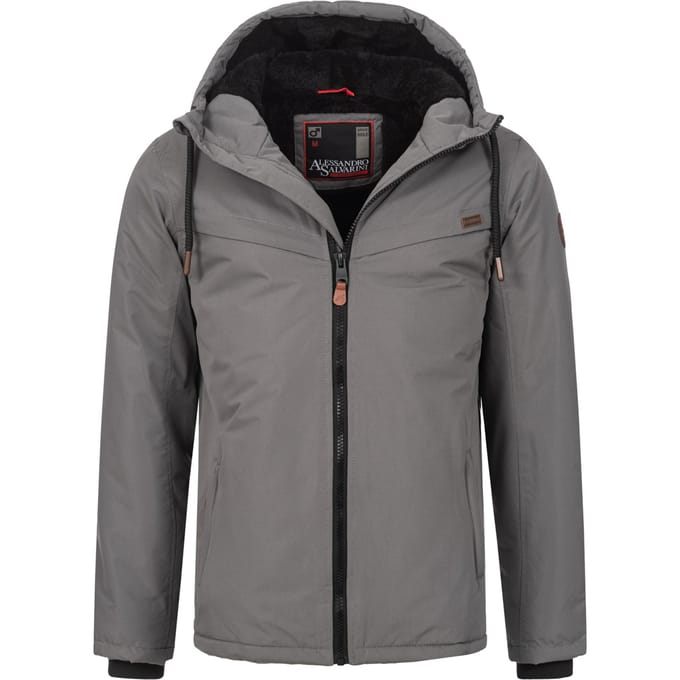 Alessandro Salvarini heren winterjas AS-331 met teddyvoering en capuchon