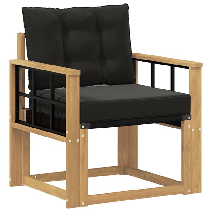 vidaXL - Buitensofa - Massief - Acaciahout - en - Textilene - Wit