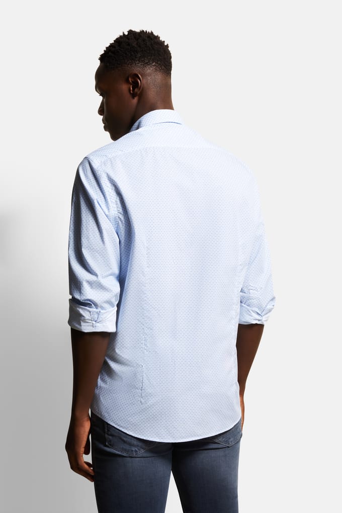 Bugatti Herren Casual overhemd met fijne grafische prints