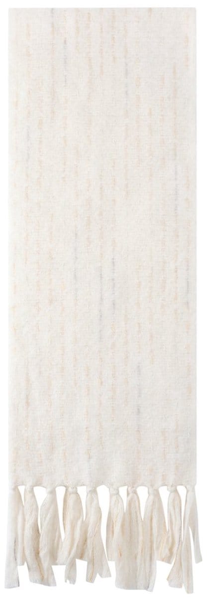 Wintersjaals Strip Casual Polyester - wit - winter - sjaal - scarf - koud