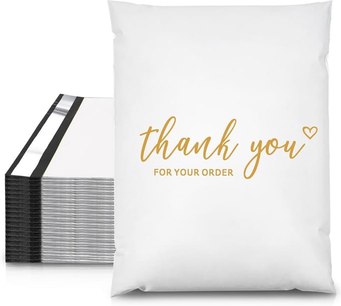 100 Witte Verzendzakken Poly Mailers 10x13cm - Waterdicht en Scheurbestendig met Zelfsluitende Envelop