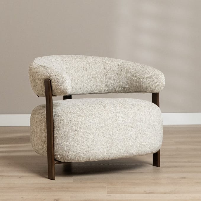 Bronx71® Fauteuil Grace chenille taupe