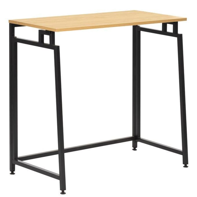 Springos Bureau – Werkbureau – Computer Bureau – Bureautafel – Opklapbaar – 80 X 75 X 40 CM – 30 Kg - industriële - Zwart/Bruin