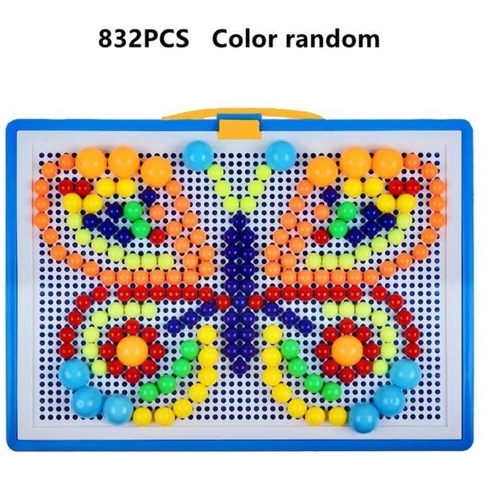Pegboard Kit Leren-Gericht STEM Speelgoed Creatieve DIY Bouwblokken met Levendige Kralen & Stoppers Interactieve Puzzel