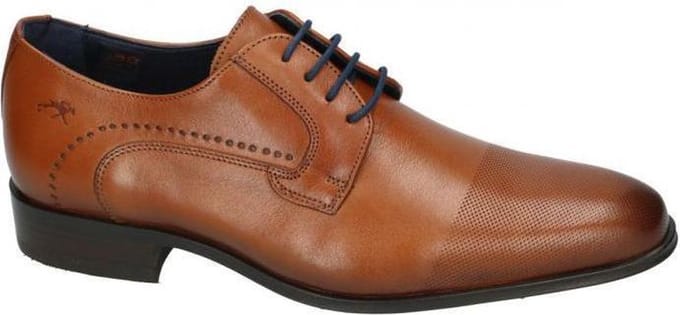 Fluchos -Heren - cognac/caramel - geklede lage schoenen - maat 43