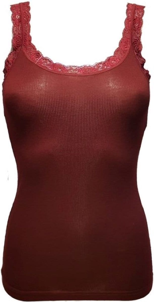 Toker dames hemd Kant 211/1 deluxe - maat M - modal - bordeaux