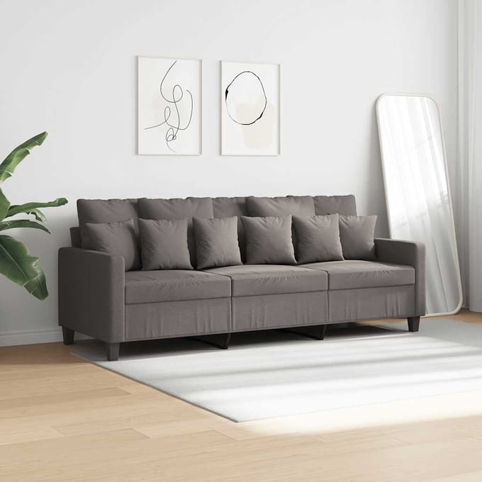vidaXL - Driezitsbank - 180 - cm - stof - taupe