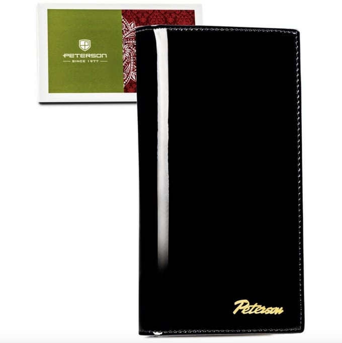 Peterson Serie - Groot Leren Damesportemonnee - Zwart - Magneetsluiting - RFID Bescherming