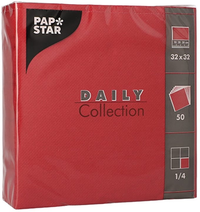 14x 50 Servetten DAILY Collection 1/4 vouw 32 cm x 32 cm bordeaux