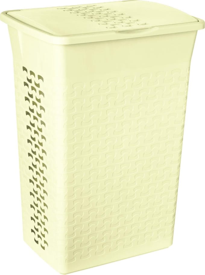 Rechthoekige wasmand BranQ Katoen 55L - Antiek wit