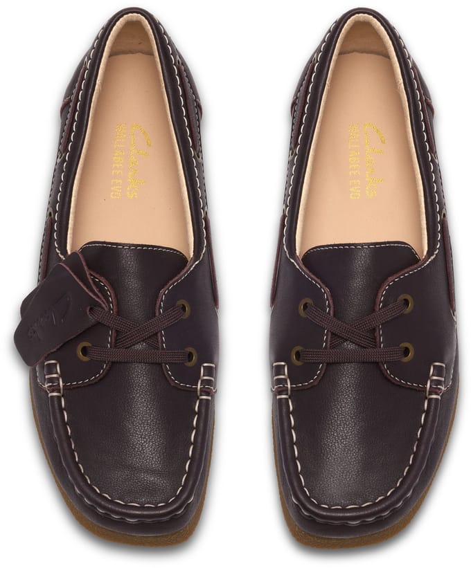 CLARKS WallabeeEVOSea Dames Veterschoenen - Dark Brown Lea