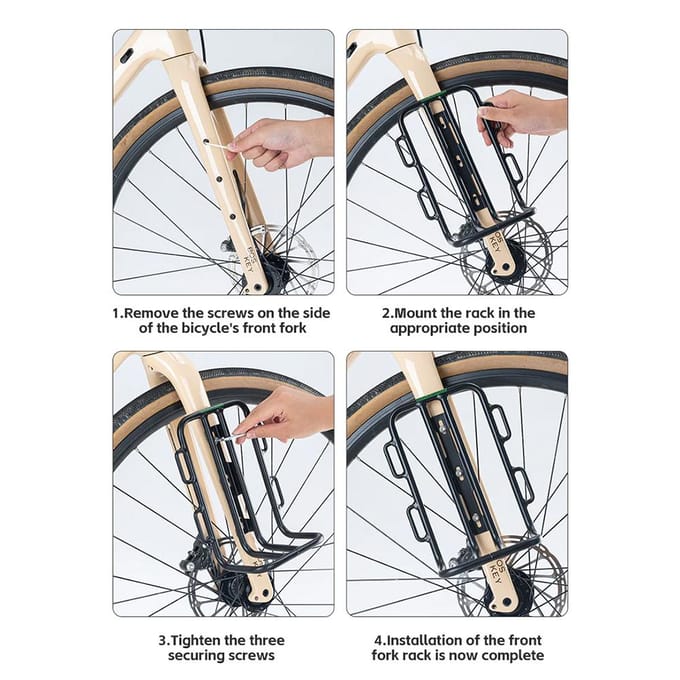 Rockbros 33210010001 front bicycle shelf for bicycle fork - black