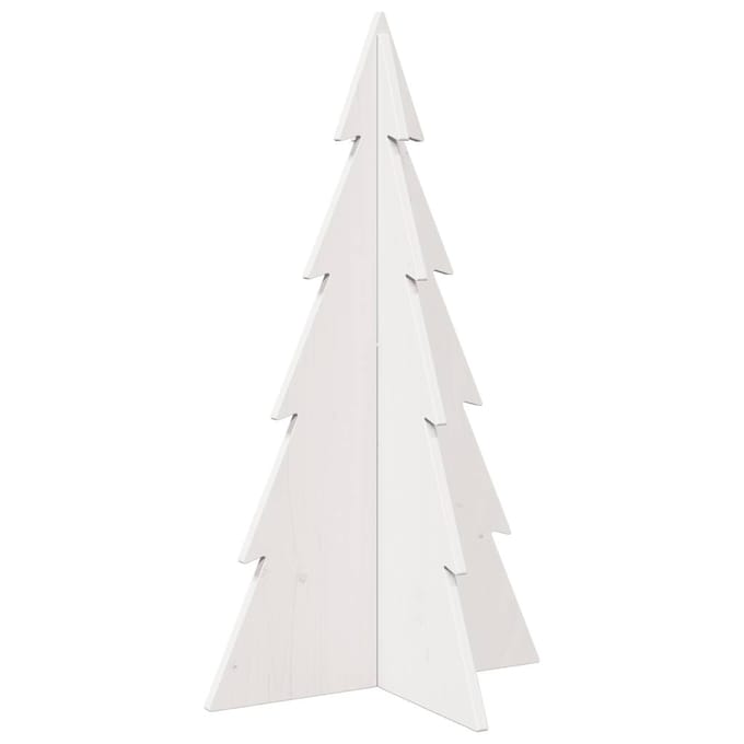 vidaXL Kerstdecoratie kerstboom 80 cm massief grenenhout wit