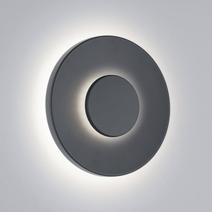 Helestra LED buiten wandlamp BUD 44, niet dimbaar, grijs, IP65