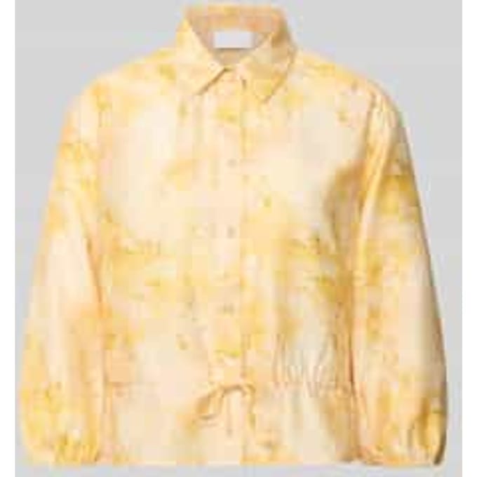 regular fit blouse van mix van linnen en lyocell met 3/4-mouw