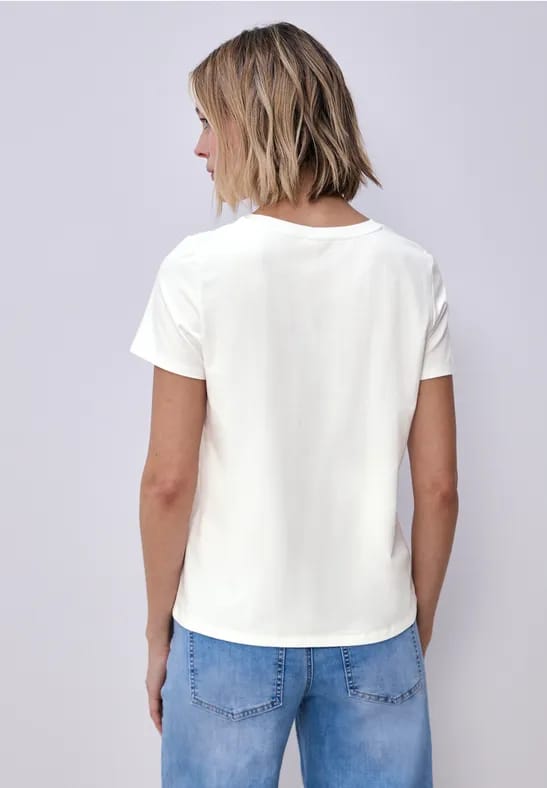 Shirt met korte mouwen en gestreepte zak