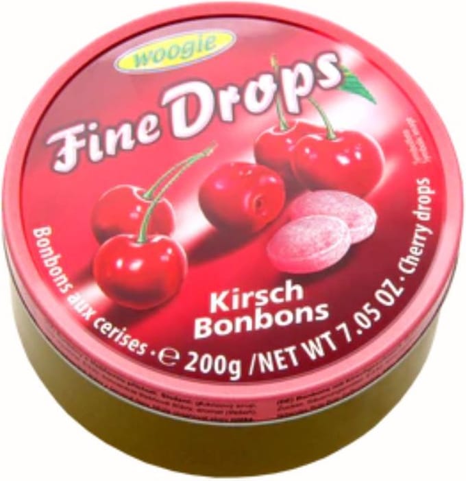 Woogie Kersen Hard Snoep in Blik 200g