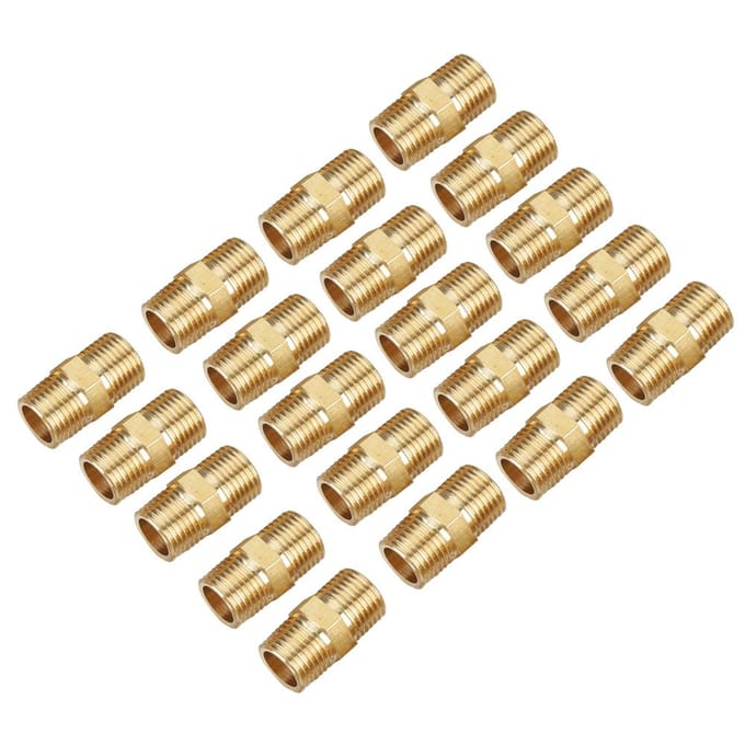 20 stuks 18 BSP naar 18 BSP Buitendraad Messing Pijpzeskantnippel Fitting Snelle Adapter