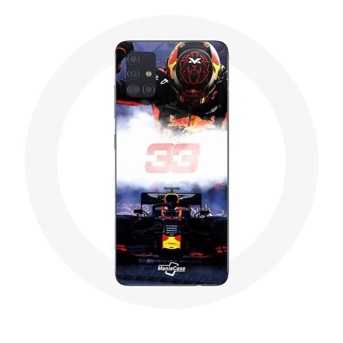 Hoesje voor Samsung Galaxy A71 Formule 1 Max Verstappen F1 Driver Zwart Rood en Geel