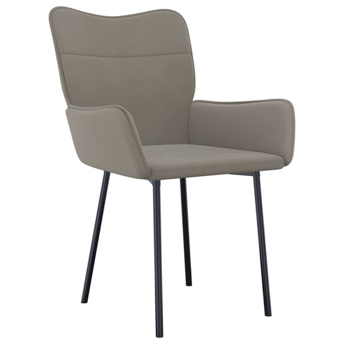 vidaXL - Eetkamerstoelen - 2 - st - fluweel - lichtgrijs