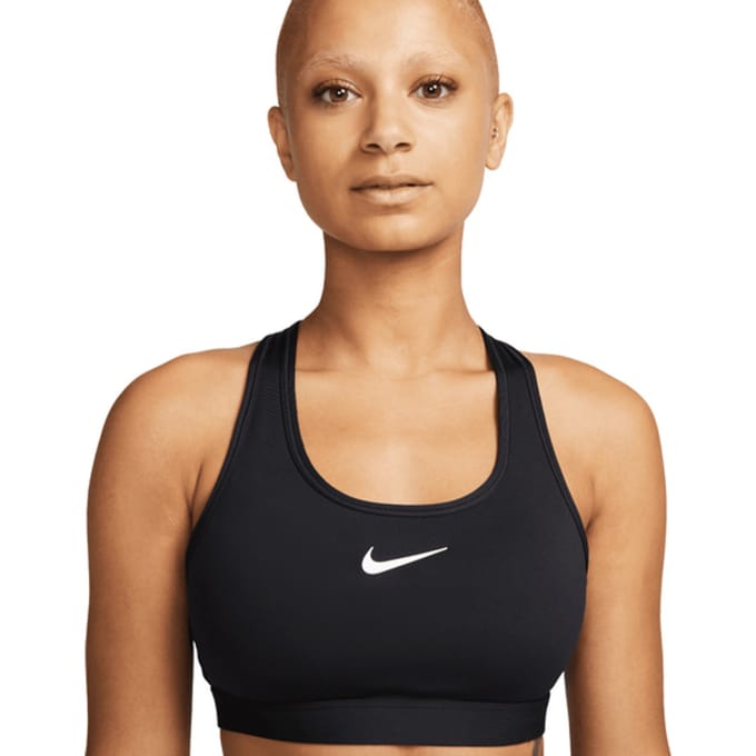 Nike Swoosh Sportbeha met medium ondersteuning Dames - zwart/wit - Maat XXS - Dames