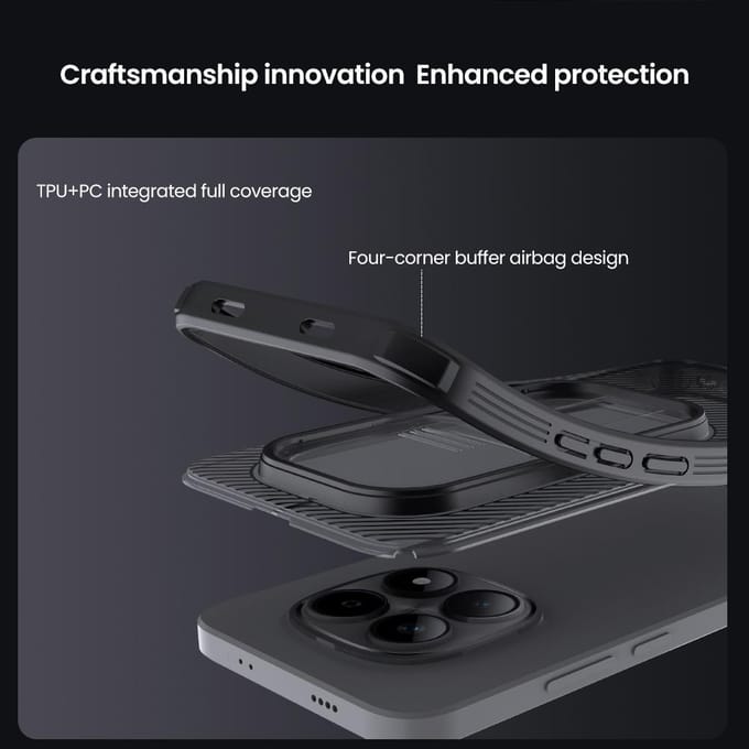 Pour Redmi Note 15 Pro Plus Coque de Téléphone CamShield Pro Protection Caméra Coque Arrière Redmi Note 15 Pro noir