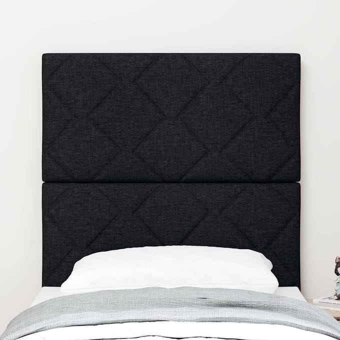 vidaXL - LED - Hoofdbord - Zwart - 80 - cm - Stof