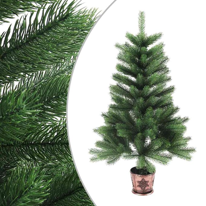 vidaXL - Kunstkerstboom - met - levensechte - naalden - 90 - cm - groen