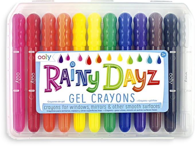 Ooly - Rainy Dayz - Gel crayons - 12 Gekleurde raamkrijtjes