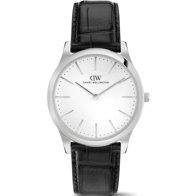 Daniel Wellington DW Watch Pathfinder Black-Croc Frost-White Silver 39mm