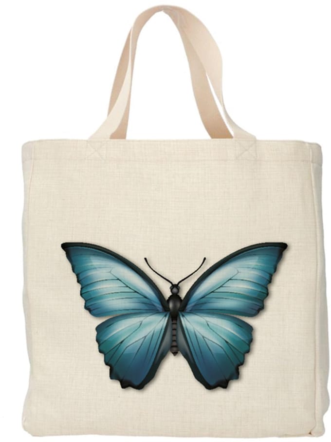 Shopper - Tas - Design - Insect - Blauwe Vlinder - Linnen - Kleurvast