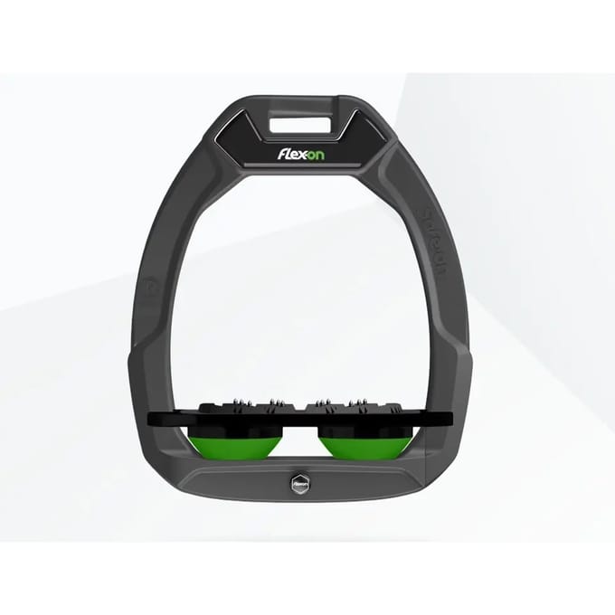 Veiligheidsstijgbeugels Plat Ultra Grip Antraciet/Zwart/Groen Flex-On Safe-On