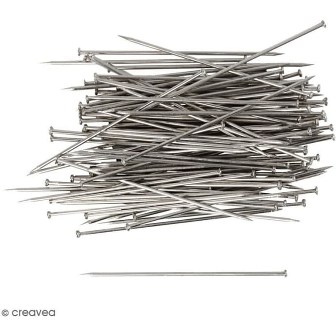 Kopspelden - 50 gram - steekspelden - zilver - 34 mm - hobby/naai spelden