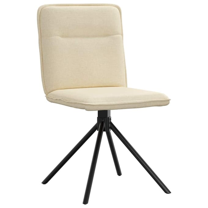 vidaXL Eetkamerstoelen 2 st stof crèmekleurig