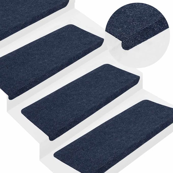 vidaXL - Trapmatten - zelfklevend - 30 - st - 65x24,5x3,5 - cm - blauw
