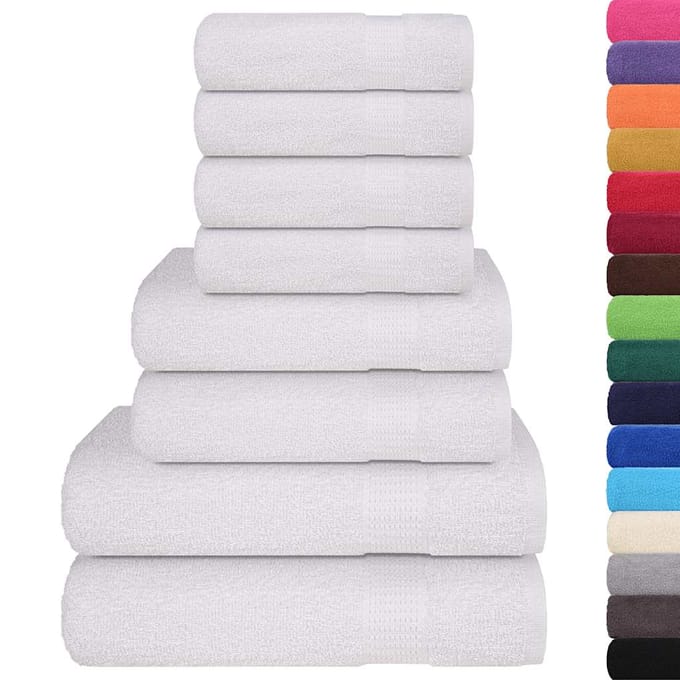 vidaXL - 8-delige - Handdoekenset - FROGN - 360 - g/m² - wit