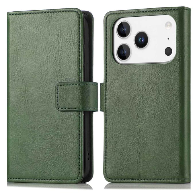 imoshion Hoesje - Geschikt voor Apple iPhone 17 Pro - Luxe Bookcase - Groen