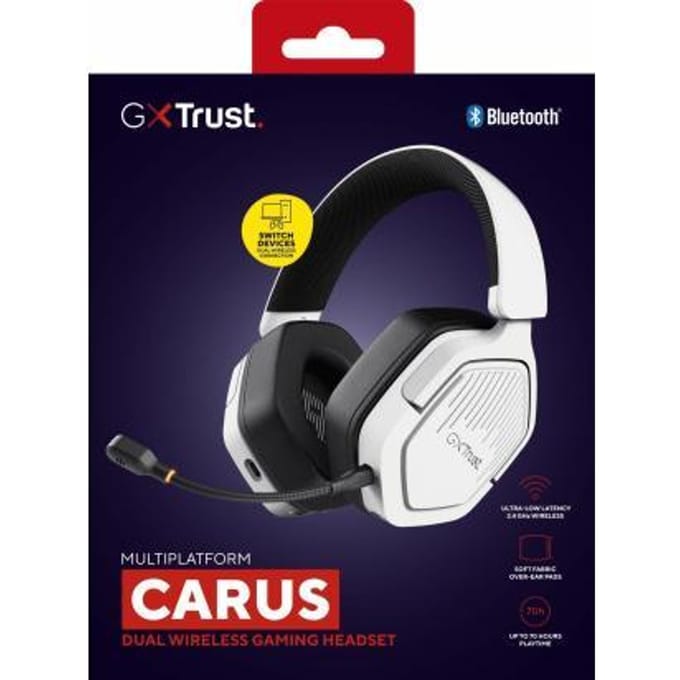 Trust GXT 493W Carus - Gaming Headset - Draadloos - 50mm Drivers - Over-ear - Wit