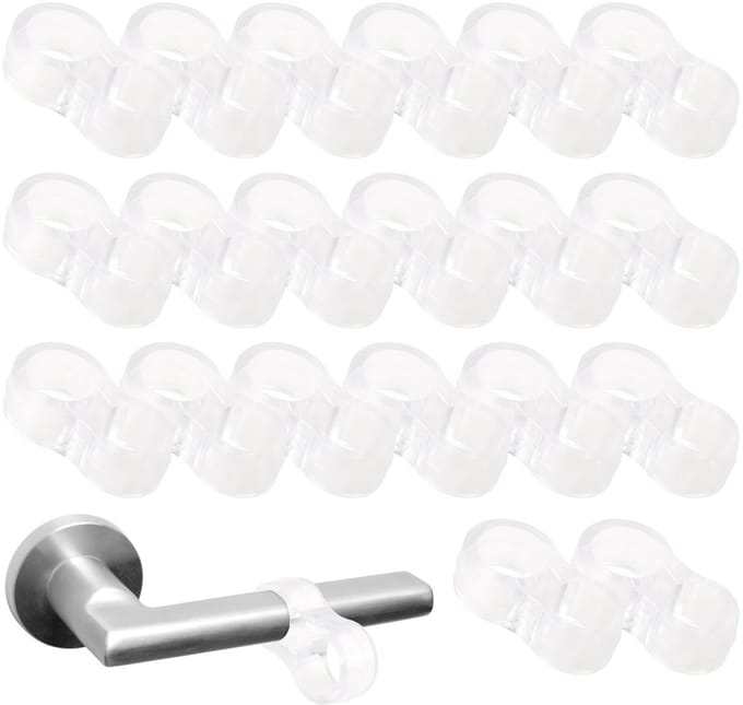 Dailygoods- Deurstopper 20 Stuks - Deurklinkbescherming - Deurklinkbuffer - Deurstoppers Voor Binnen - Transparant - Flexibel PVC - Deurbuffer