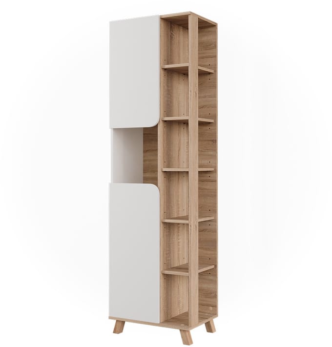 Vicco Karen Badkamerkast – 50 x 175 cm met 2 deuren Sonoma/Wit