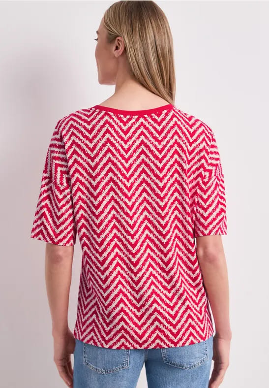 Shirt met ronde hals en all-over print