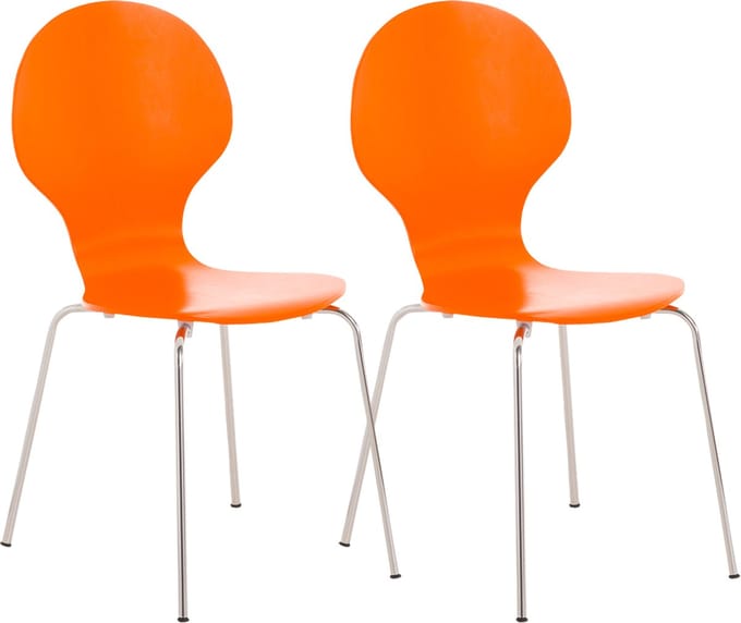 CLP Diego Set van 2 stapelstoelen Hout/oranje